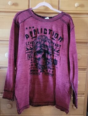 Affliction Long Sleeve Thermal Graphic Shirt